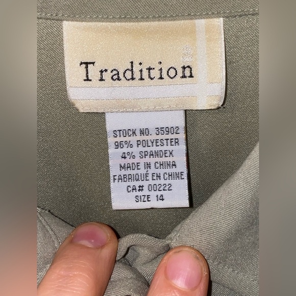 Tradition Green Button-Up Shirt and light brown color shirt - Picture 6 of 9